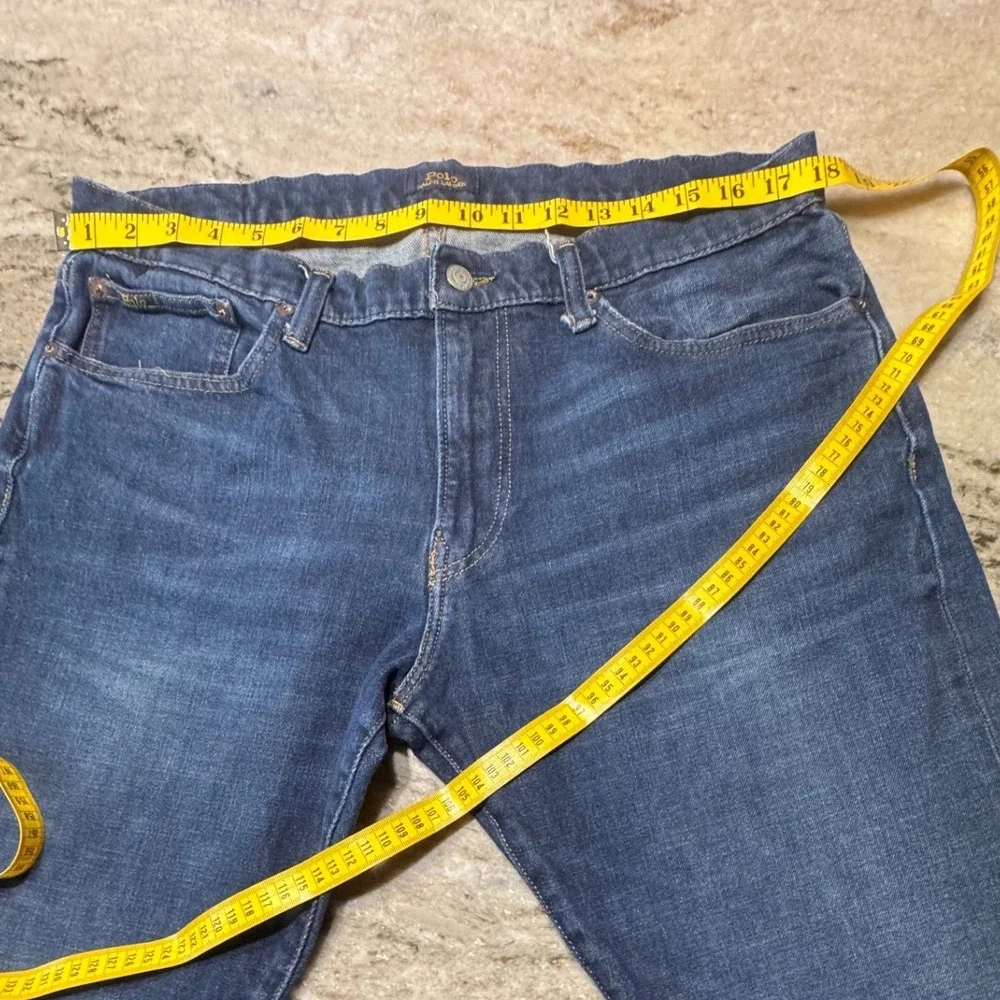 Polo Ralph Lauren Jeans Mens 36x32 Hampton Athletic Straight Dark Wash Blue